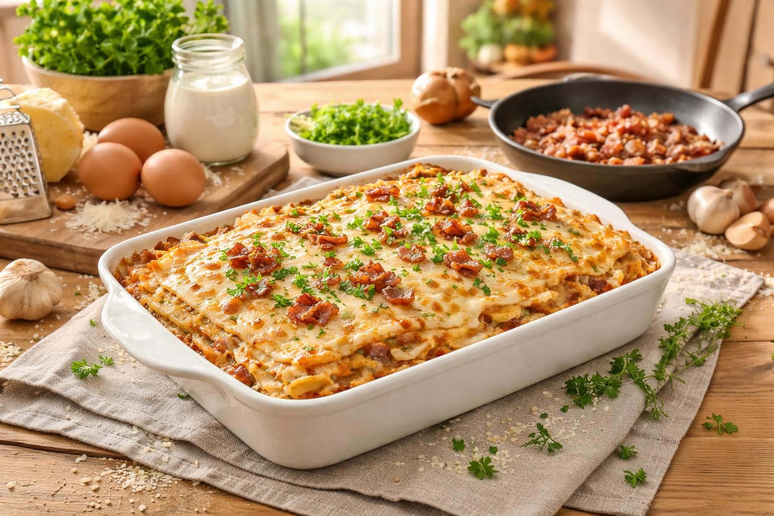 apprenez à préparer facilement des lasagnes carbonara délicieuses et savoureuses chez vous grâce à notre guide étape par étape.