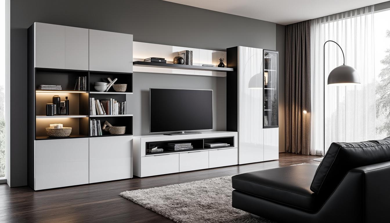 découvrez les meubles tv teneo noir et blanc : style contemporain, rangements malins et finitions premium pour un living élégant et ordonné.