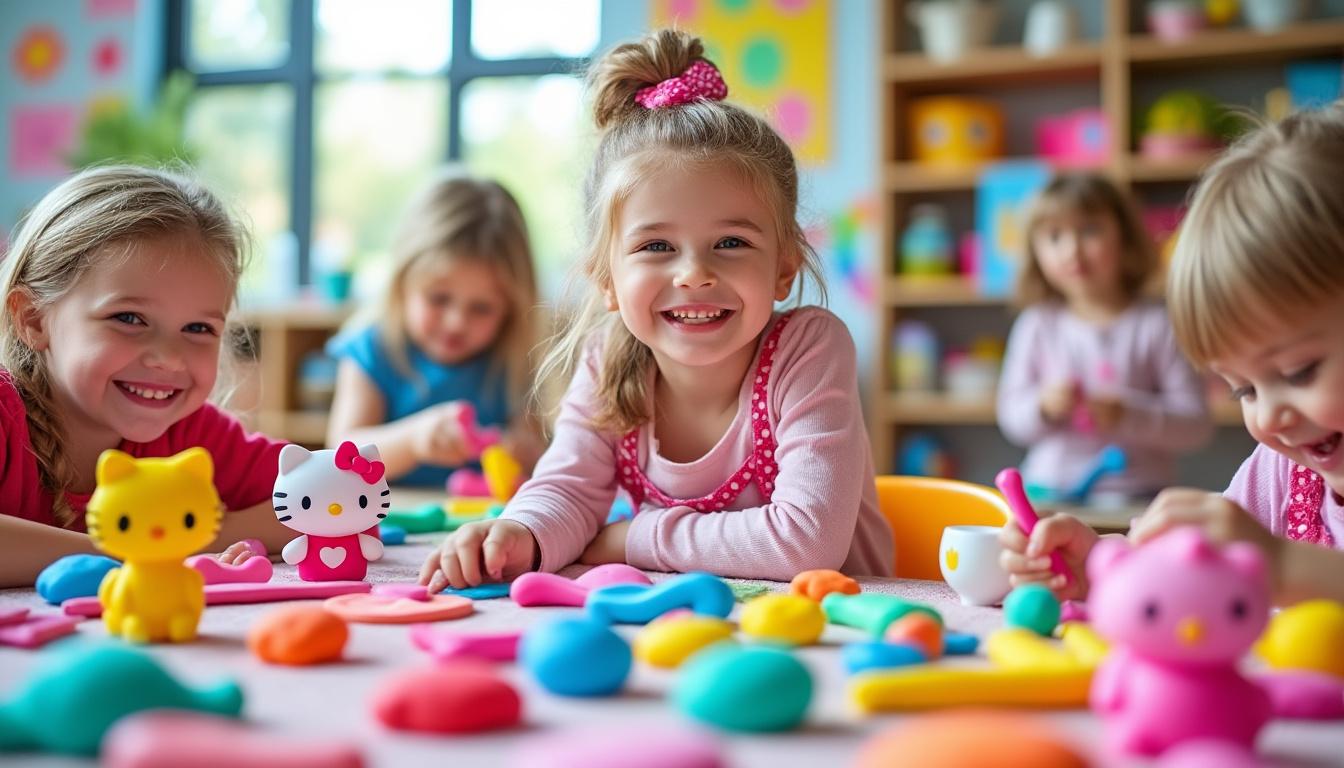 découvrez l'univers créatif de la pâte à modeler hello kitty, une activité divertissante et éducative qui stimule l'imagination des enfants. idéale pour développer la motricité et la créativité, cette pâte à modeler apportera des heures de plaisir à vos petits artistes !