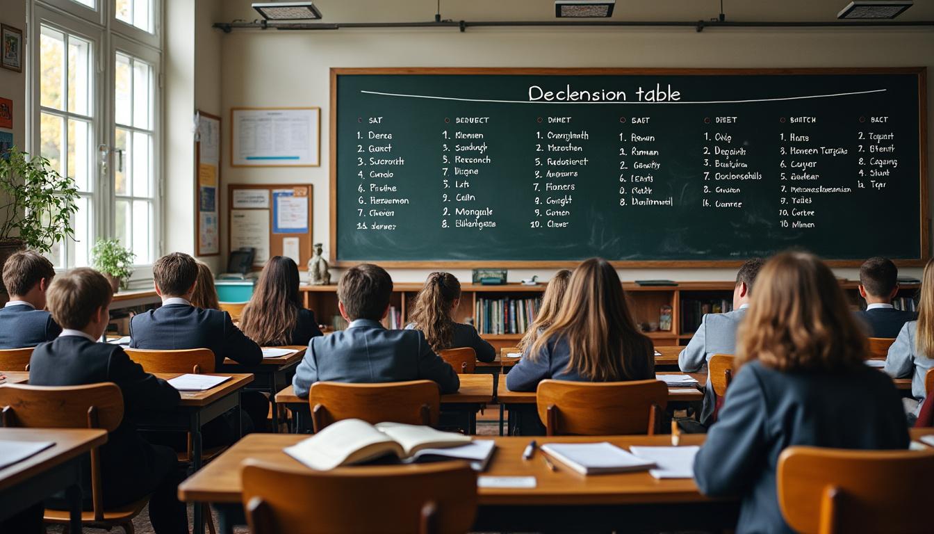 découvrez tout ce que vous devez savoir sur les tableaux des déclinaisons de l'allemand. apprenez les règles, les exceptions et maîtrisez cette langue avec nos guides clairs et concis.