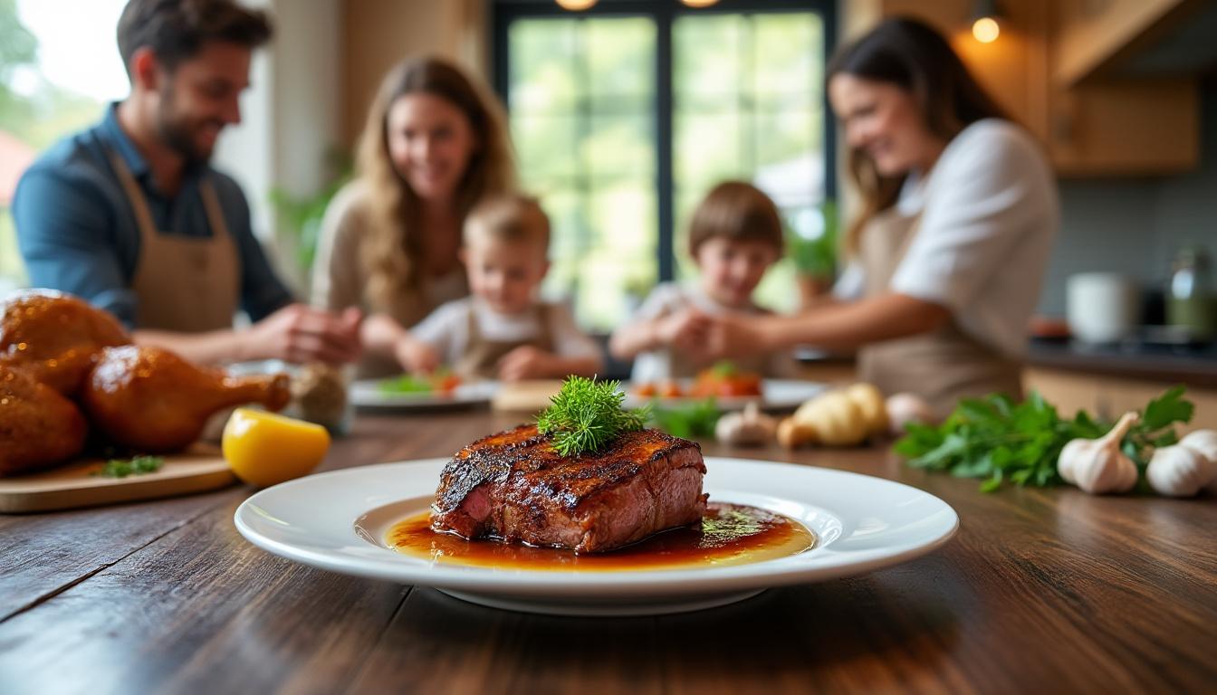 découvrez notre recette de canard confit sauce foie gras, un plat savoureux et convivial à préparer en famille pour des repas gourmands et mémorables.